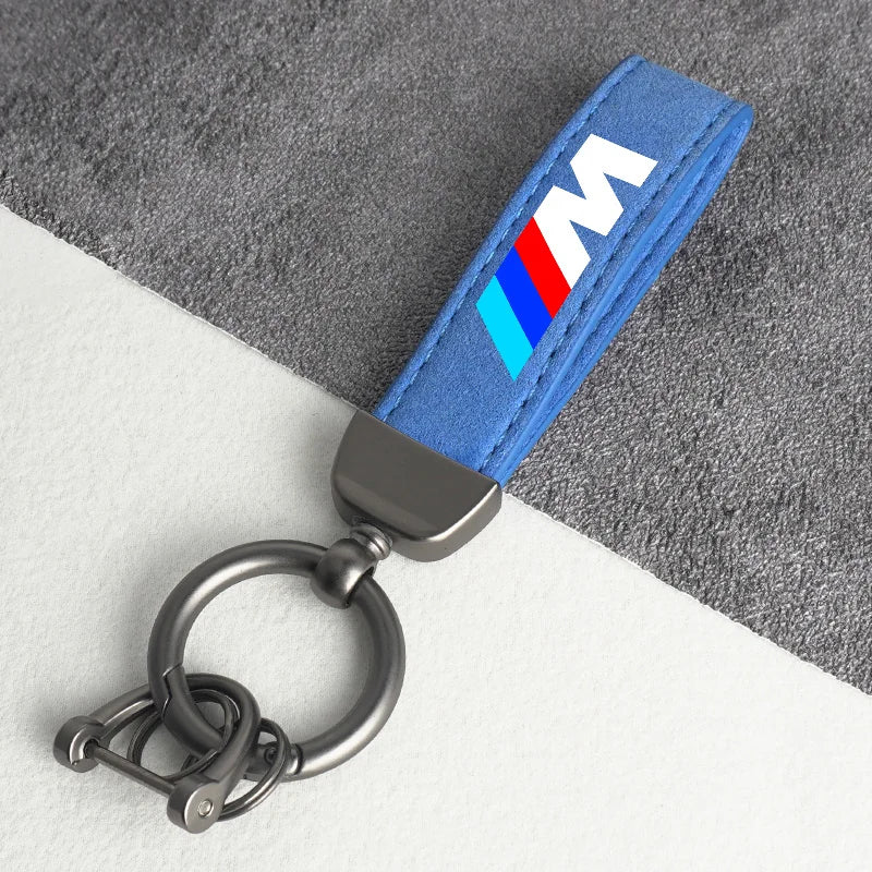 BMW Vintage Leather Logo Keychain for multiple BMW models