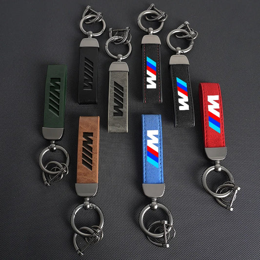 BMW Vintage Leather Logo Keychain for multiple BMW models