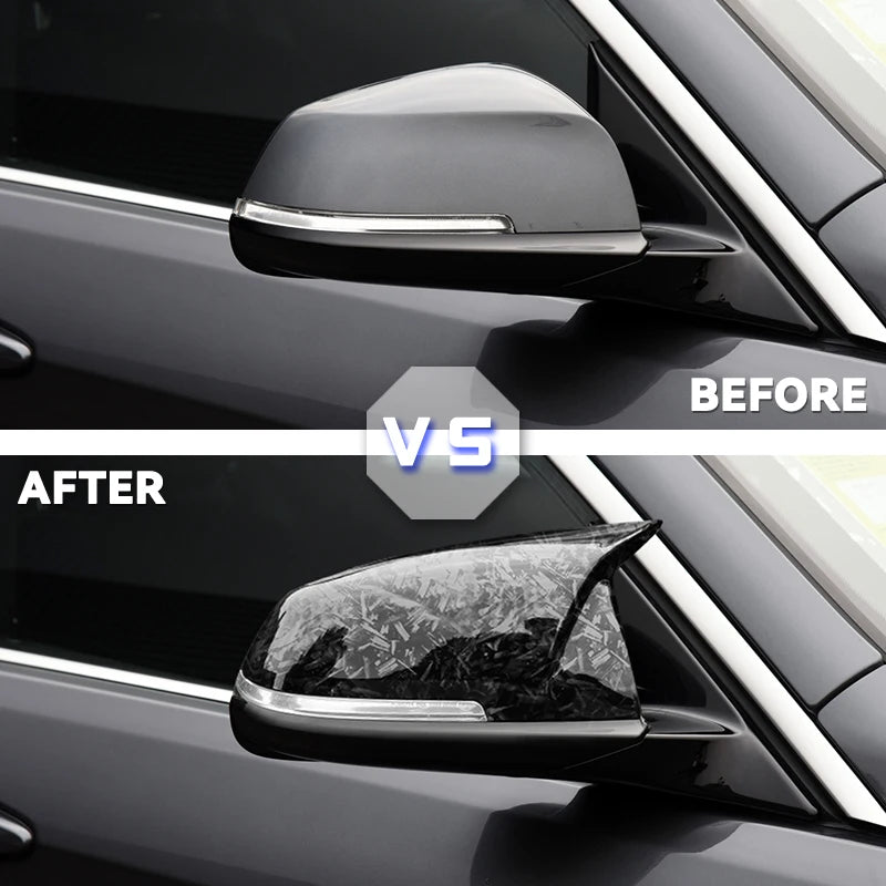 Wing Mirror Cover Caps – BMW 1 2 3 4 Series X1 M2 i3 F20 F22 F30 F32 | Glossy Black, Carbon Grain & Forged Carbon