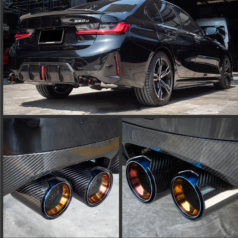 BMW 3 Series G20 G21 Quad Exhaust Tips – Stainless Steel Finish
