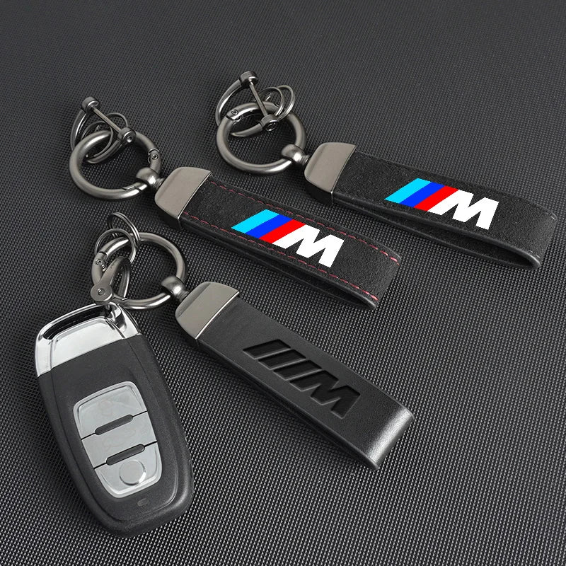 BMW Vintage Leather Logo Keychain for multiple BMW models