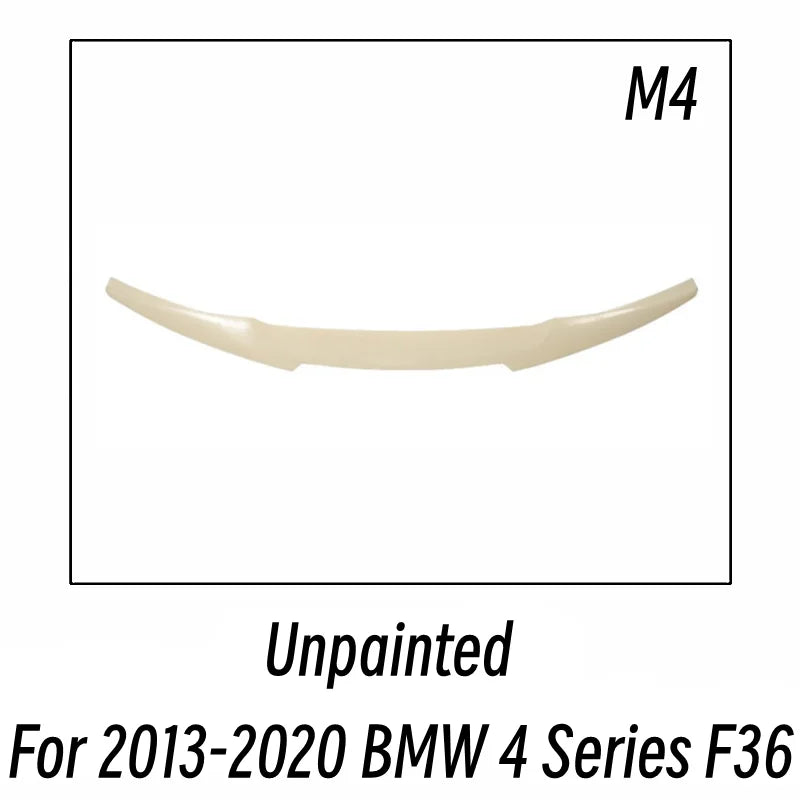 BMW 4 Series F32 F33 F36 Rear Boot Spoiler - Sturdy Plastic Trim