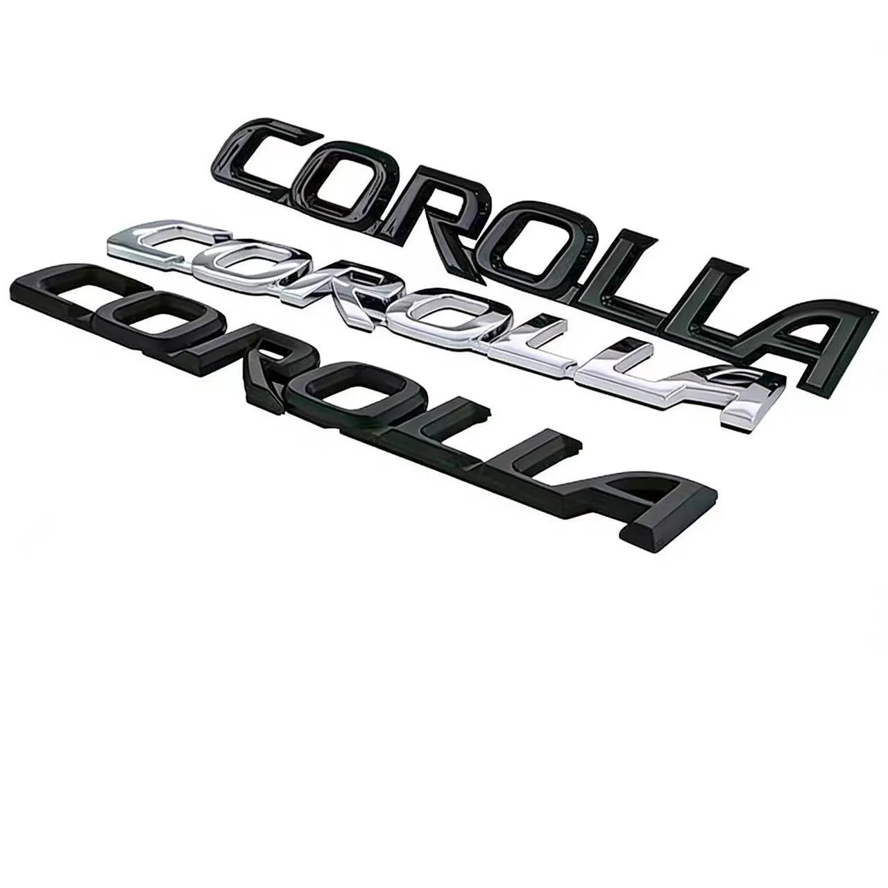 Toyota Corolla Trunk Emblem Sticker 3D Glossy Black Silver For Corolla