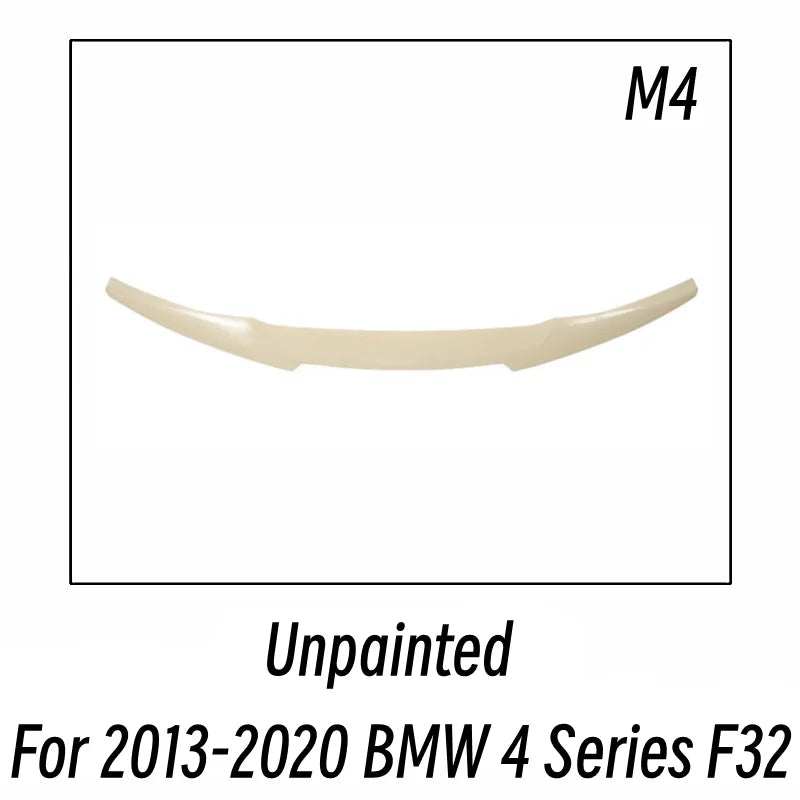 BMW 4 Series F32 F33 F36 Rear Boot Spoiler - Sturdy Plastic Trim