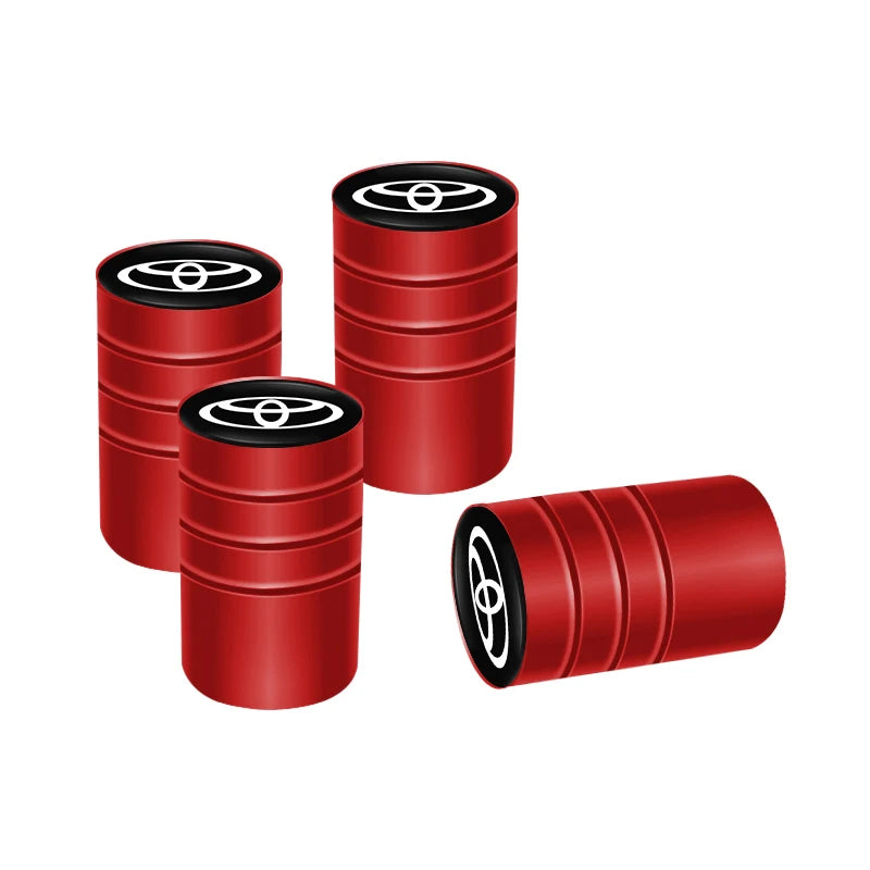 Toyota Tire Valve Caps and Key Chain for GR Corolla, Yaris, Aygo, Prius