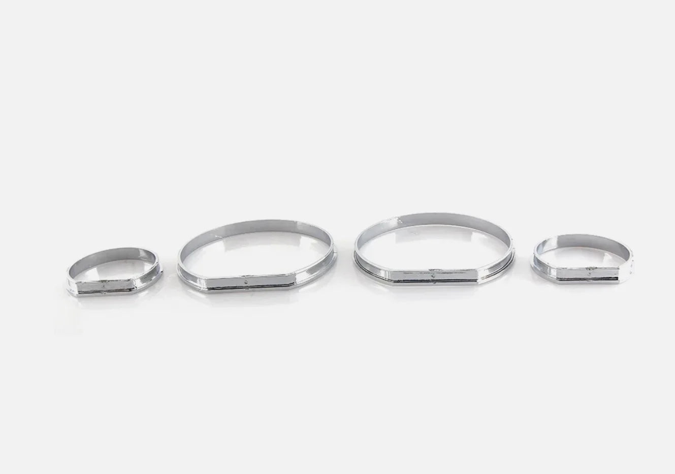 Instrument Cluster Gauge Dial Ring Set – BMW E46 M3 3 Series | Chrome & Matt Silver