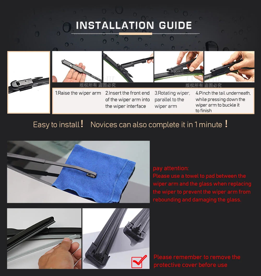 Bmw 4 Series F32 F33 F36 F80 Front Wiper Blades - 24 And 18 Inch