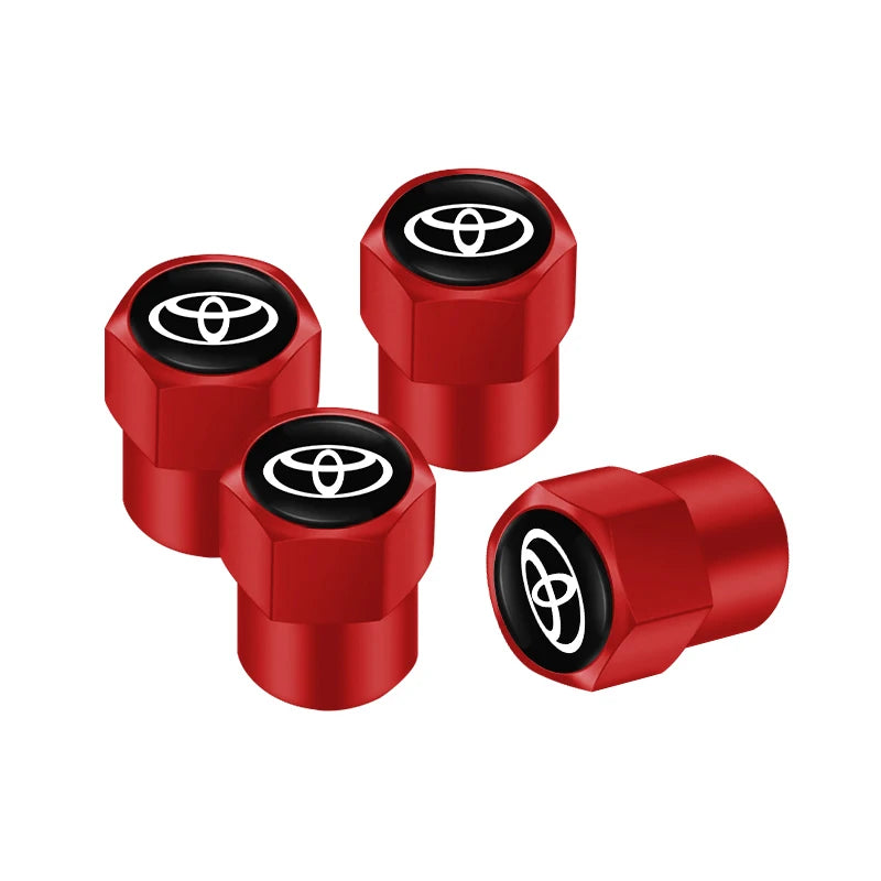Toyota Tire Valve Caps and Key Chain for GR Corolla, Yaris, Aygo, Prius