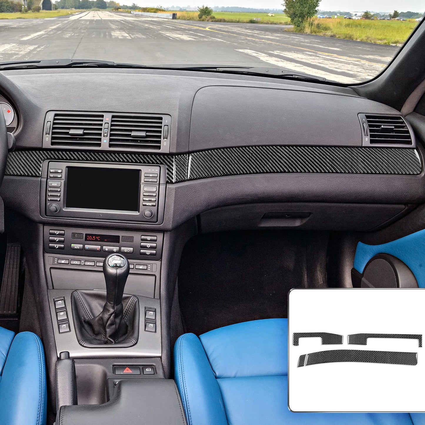 BMW Real Carbon Fiber Dashboard Trim Panel For E46 M3 1998-2006