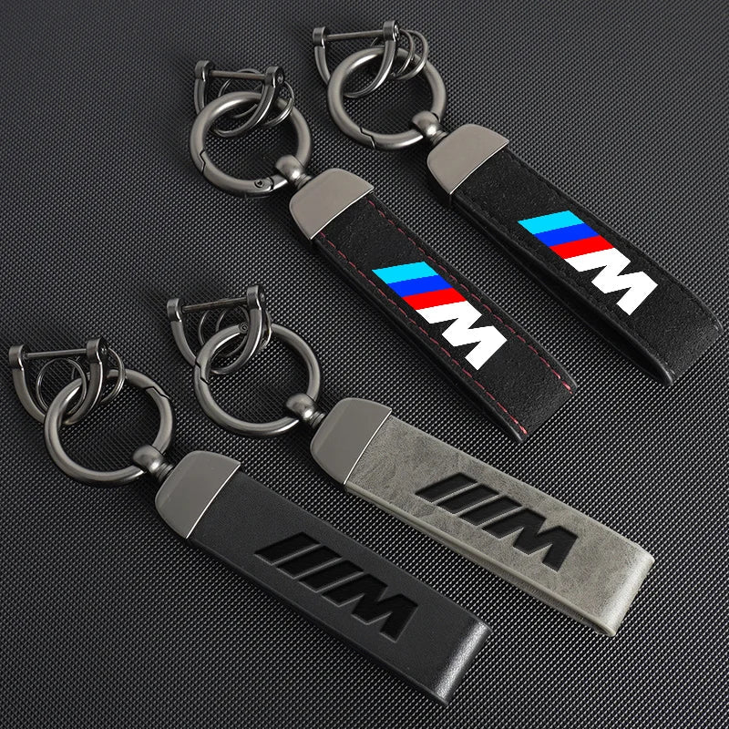 BMW Vintage Leather Logo Keychain for multiple BMW models
