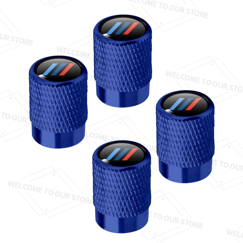 4 Piece Aluminium Valve Caps – Tricolour Sport Logo