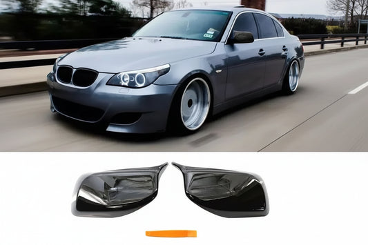 Wing Mirror Cover Caps – BMW E60 E61 E63 E64 5 Series 2003–2008 | Black & Carbon Look
