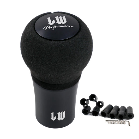 LW Black Edition Gear Shift Knob Suede Leather for Manual Transmission