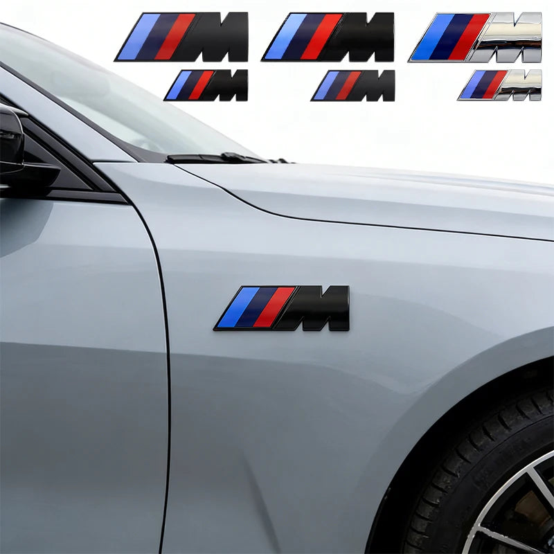 BMW M Logo Fender & Trunk Badge Emblem – 2 Piece Set | Multiple Sizes