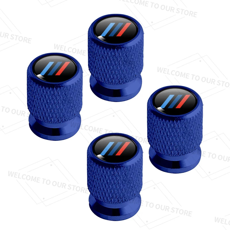 4 Piece Aluminium Valve Caps – Tricolour Sport Logo