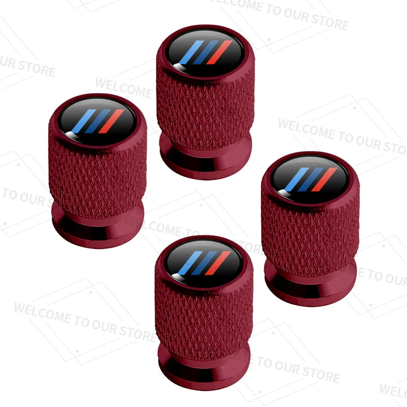 4 Piece Aluminium Valve Caps – Tricolour Sport Logo