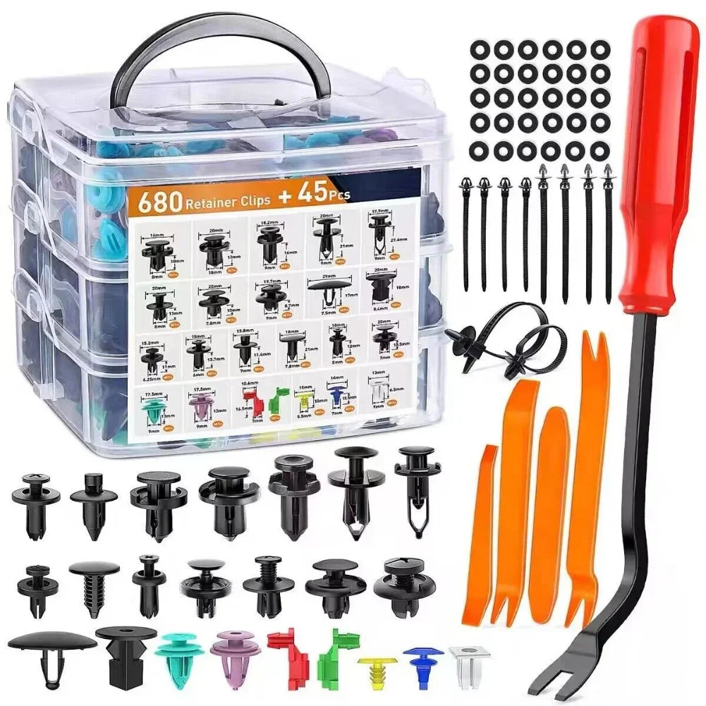 Generic Auto Fastener Clip Kit 800Pcs Plastic Retainers For Body Panels