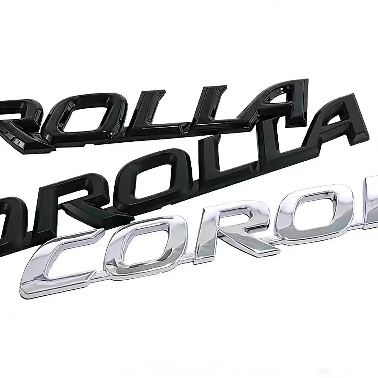 Toyota Corolla Trunk Emblem Sticker 3D Glossy Black Silver For Corolla