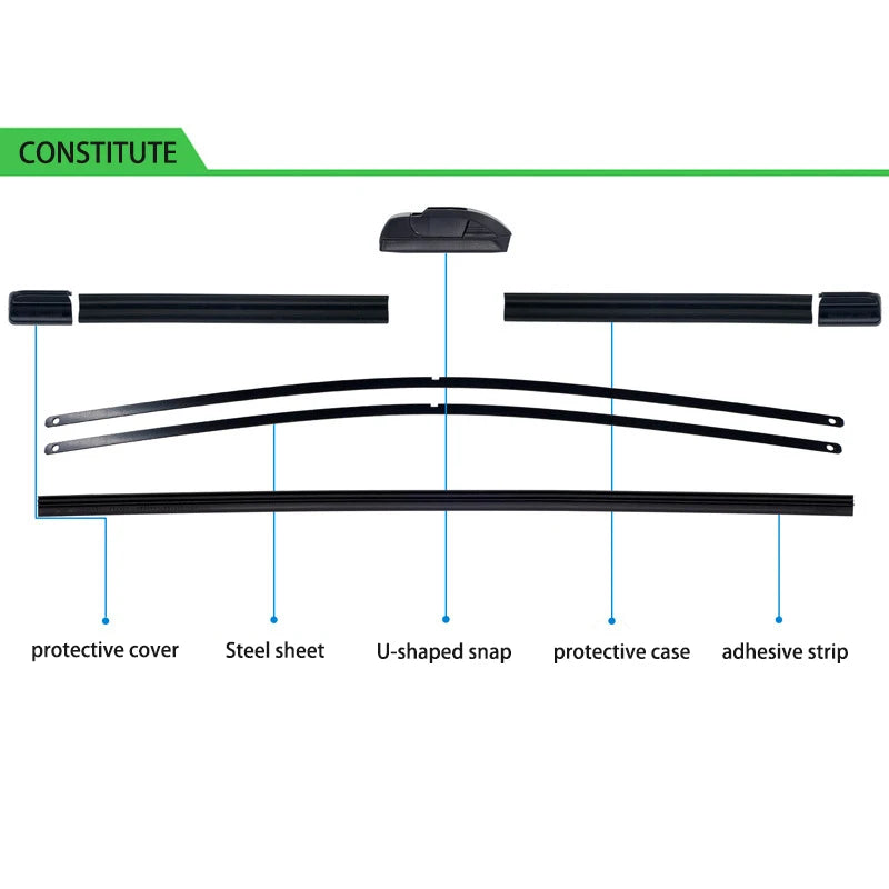 Frameless Wiper Blade Set – BMW 3 Series M3 E46 1998–2006 | 22"+20"
