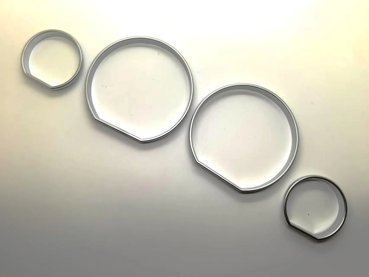 Instrument Cluster Gauge Dial Ring Set – BMW E46 M3 3 Series | Chrome & Matt Silver