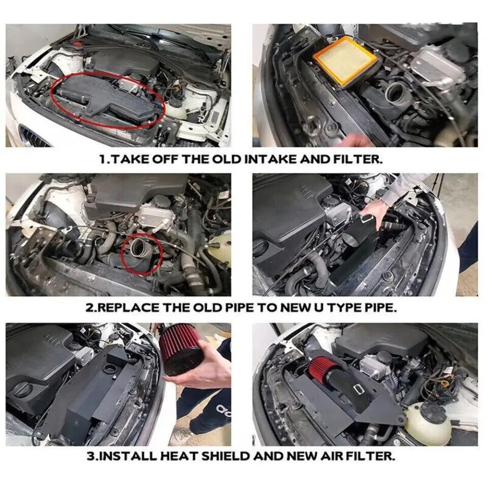 Cold Air Intake Kit with Filter & Heat Shield – BMW N20 N26 2.0T F22 F30 F32 2012–2016