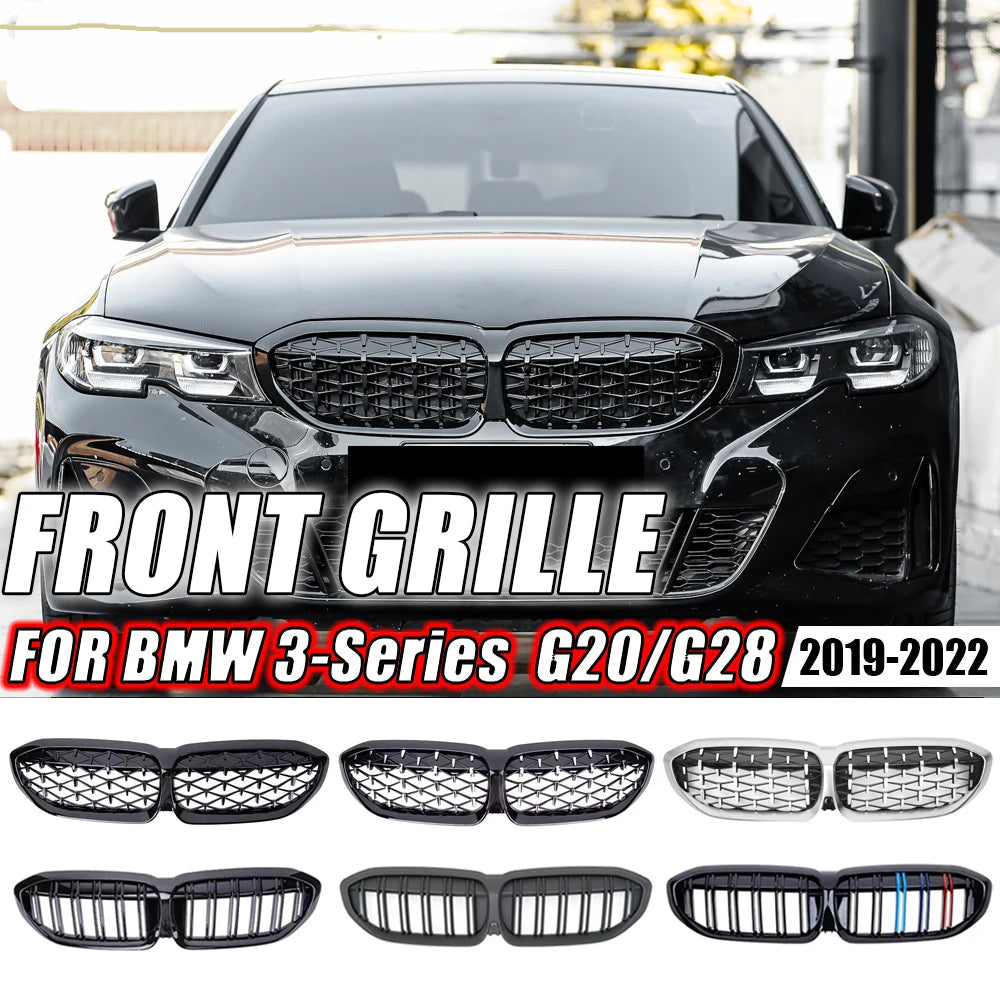 Diamond-Style Front Kidney Grille – BMW 3 Series G20 G21 2019–2023 | 9 Finishes | Single & Double Bar