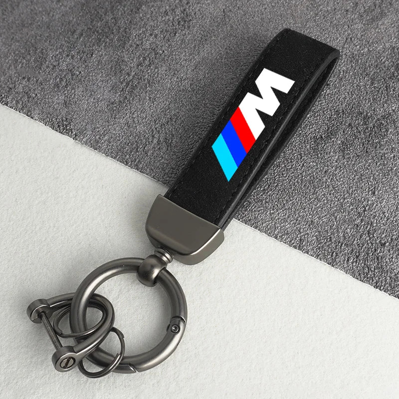 BMW Vintage Leather Logo Keychain for multiple BMW models