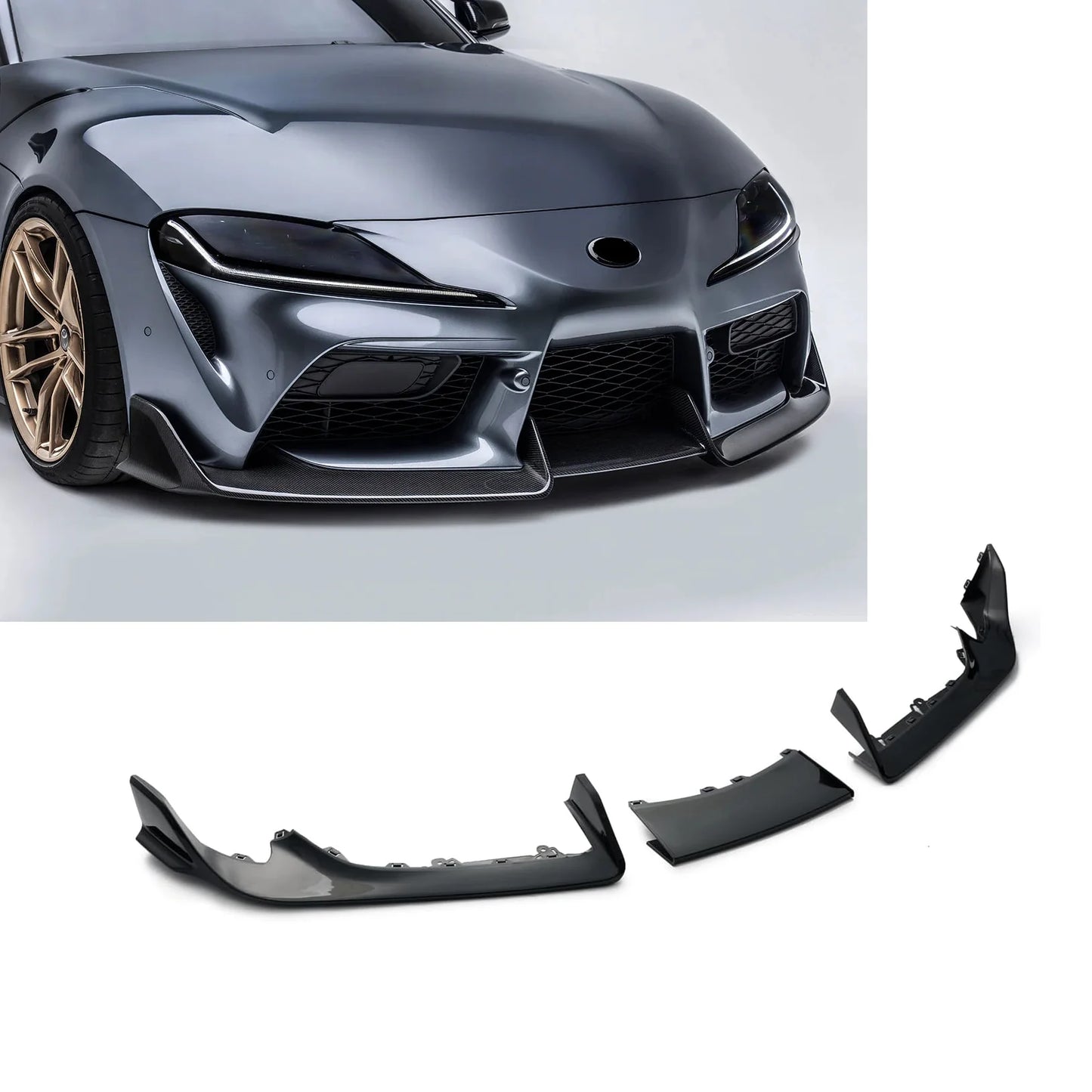 Toyota Supra Front Bumper Lip Diffuser Abs 3Pcs A90 A91 MK5 2020 2026