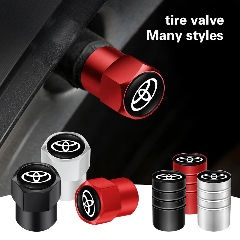 Toyota Tire Valve Caps and Key Chain for GR Corolla, Yaris, Aygo, Prius