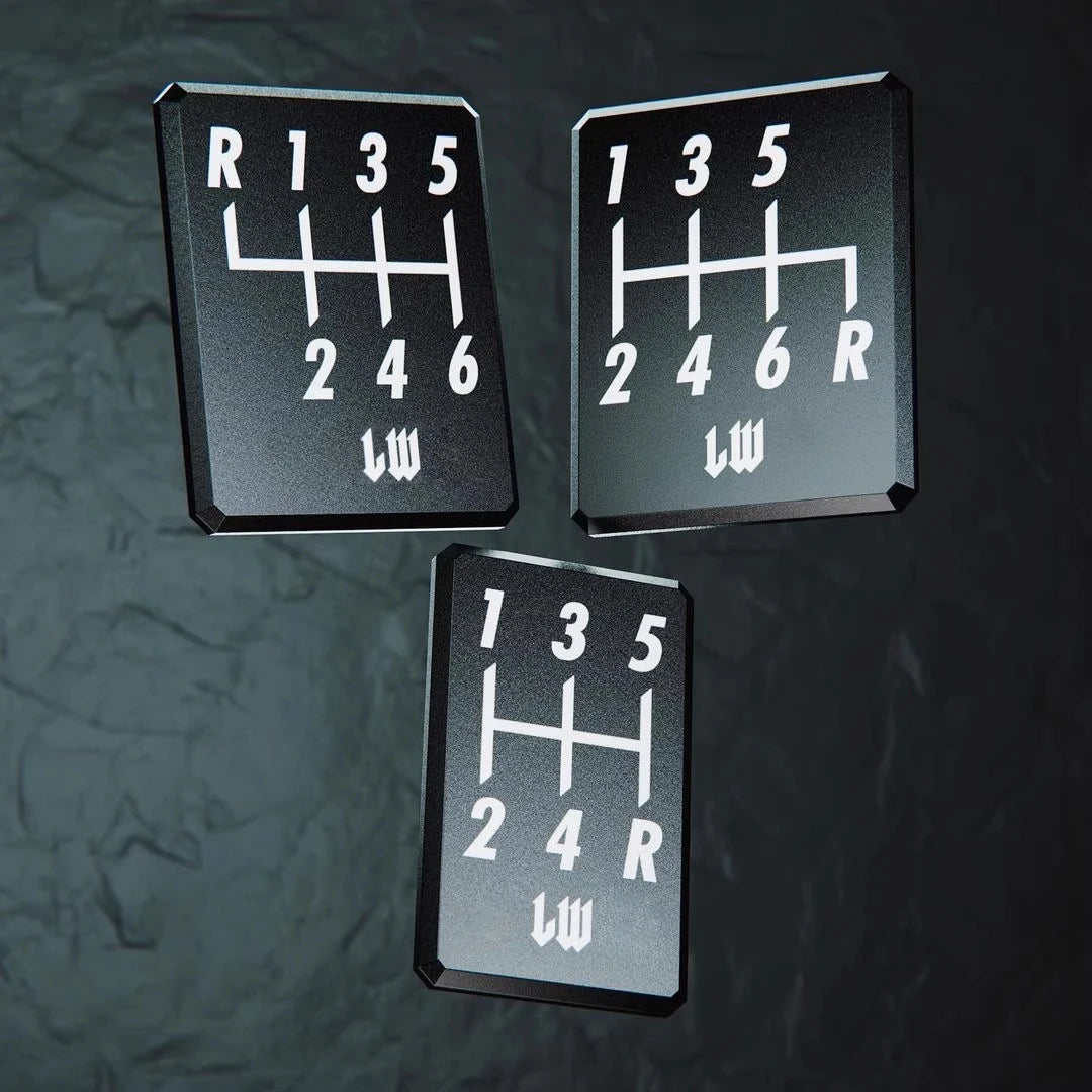 Gear Shift Pattern Emblem Badge – Universal Manual Gearbox Decal