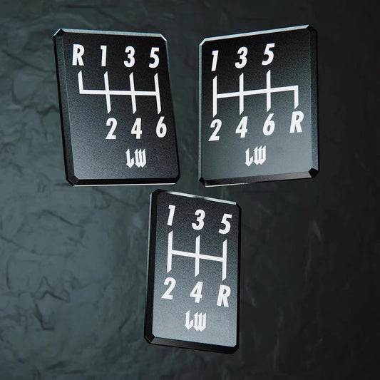 Gear Shift Pattern Emblem Badge – Universal Manual Gearbox Decal